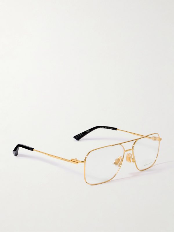 Aviator-Style Gold-Tone Optical Glasses - FR