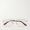 Aviator-Style Gold-Tone Optical Glasses
