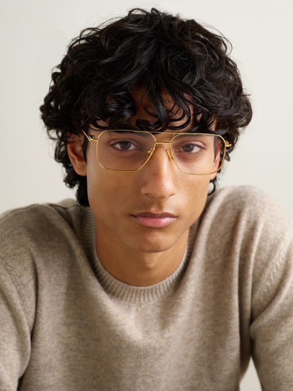 Aviator-Style Gold-Tone Optical Glasses - OU