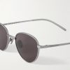 Panthos Round-Frame Brushed-Titanium Sunglasses - CU Panthos Round-Frame Brushed-Titanium Sunglasses - CU
