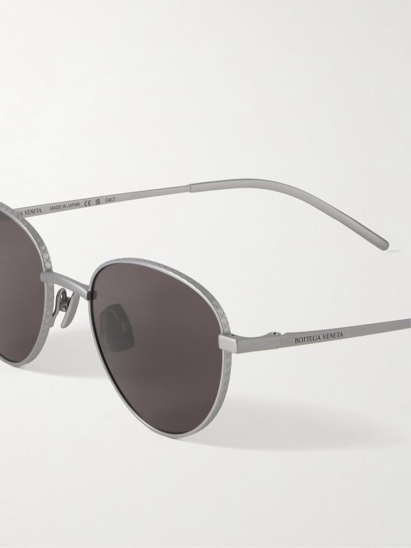 Panthos Round-Frame Brushed-Titanium Sunglasses - CU Panthos Round-Frame Brushed-Titanium Sunglasses - CU