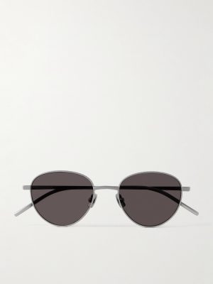 Panthos Round-Frame Brushed-Titanium Sunglasses Panthos Round-Frame Brushed-Titanium Sunglasses