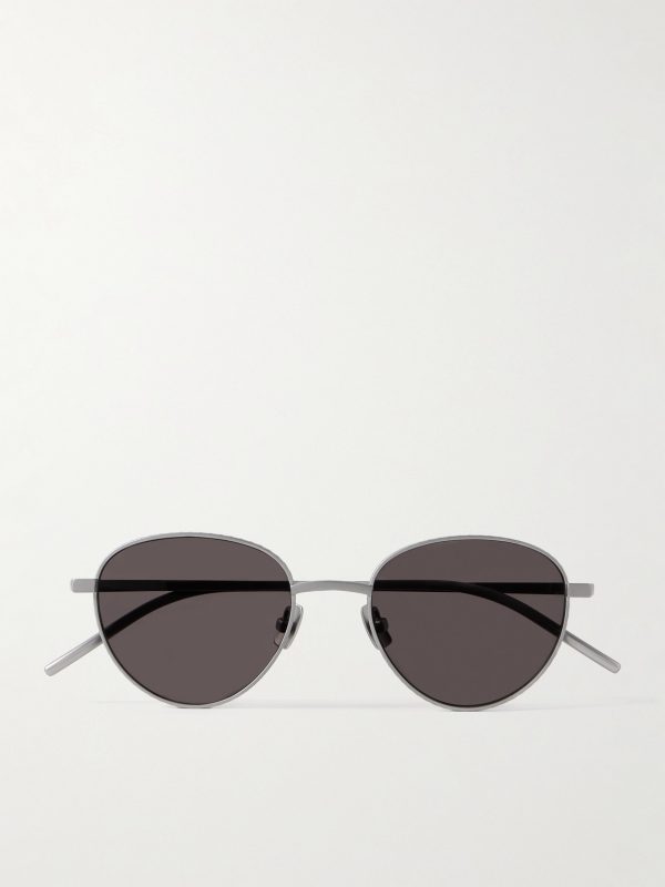 Panthos Round-Frame Brushed-Titanium Sunglasses Panthos Round-Frame Brushed-Titanium Sunglasses
