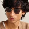 Panthos Round-Frame Brushed-Titanium Sunglasses - OU Panthos Round-Frame Brushed-Titanium Sunglasses - OU