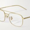Aviator-Style Gold-Tone Titanium Optical Glasses - CU