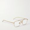 Aviator-Style Gold-Tone Titanium Optical Glasses - FR