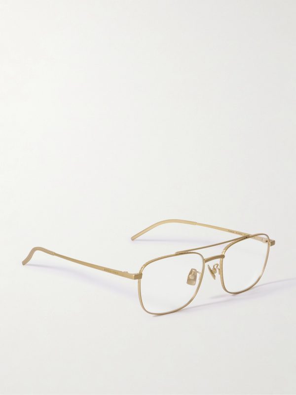 Aviator-Style Gold-Tone Titanium Optical Glasses - FR