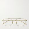 Aviator-Style Gold-Tone Titanium Optical Glasses
