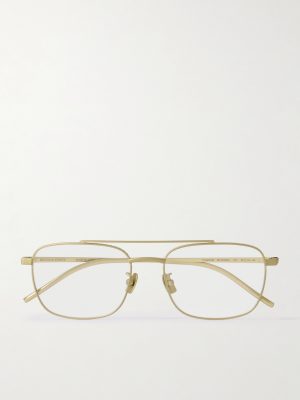 Aviator-Style Gold-Tone Titanium Optical Glasses Aviator-Style Gold-Tone Titanium Optical Glasses