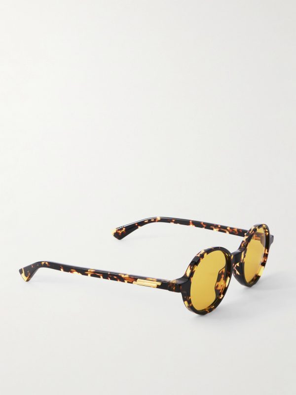 Round-Frame Tortoiseshell Acetate Sunglasses - FR Round-Frame Tortoiseshell Acetate Sunglasses - FR