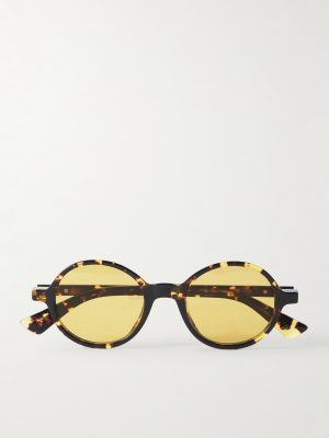 Round-Frame Tortoiseshell Acetate Sunglasses