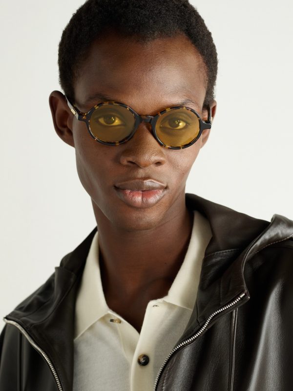 Round-Frame Tortoiseshell Acetate Sunglasses - OU Round-Frame Tortoiseshell Acetate Sunglasses - OU