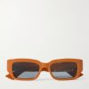 Rectangular-Frame Acetate and Gold-Tone Sunglasses