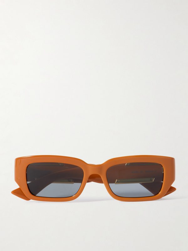 Rectangular-Frame Acetate and Gold-Tone Sunglasses