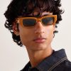 Rectangular-Frame Acetate and Gold-Tone Sunglasses - OU