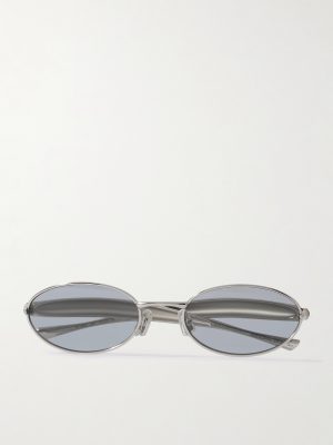 Sardine Oval-Frame Silver-Tone Sunglasses