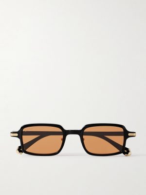 Rectangular-Frame Acetate Sunglasses