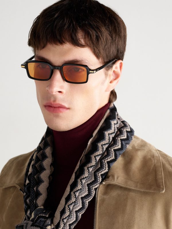 Rectangular-Frame Acetate Sunglasses - OU Rectangular-Frame Acetate Sunglasses - OU