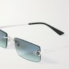 Panthère De Cartier Square-Frame Rimless Acetate and Silver-Tone Sunglasses - CU