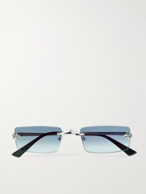Panthère De Cartier Square-Frame Rimless Acetate and Silver-Tone Sunglasses Panthère De Cartier Square-Frame Rimless Acetate and Silver-Tone Sunglasses