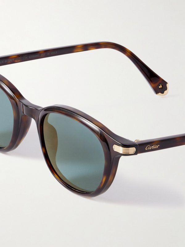 Round-Frame Tortoiseshell Acetate Sunglasses - CU Round-Frame Tortoiseshell Acetate Sunglasses - CU