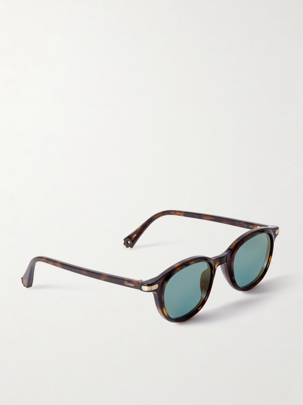 Round-Frame Tortoiseshell Acetate Sunglasses - FR Round-Frame Tortoiseshell Acetate Sunglasses - FR