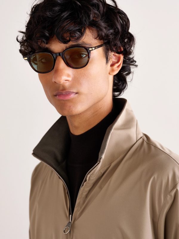 Round-Frame Tortoiseshell Acetate Sunglasses - OU Round-Frame Tortoiseshell Acetate Sunglasses - OU