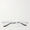 Panthère De Cartier Rectangular-Frame Rimless Silver-Tone Optical Glasses Panthère De Cartier Rectangular-Frame Rimless Silver-Tone Optical Glasses