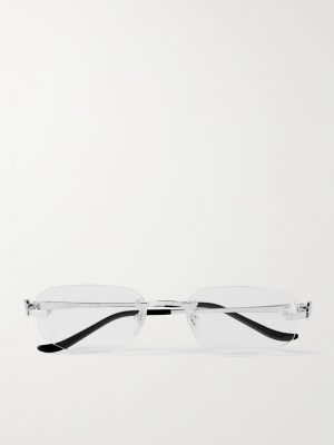 Panthère De Cartier Rectangular-Frame Rimless Silver-Tone Optical Glasses Panthère De Cartier Rectangular-Frame Rimless Silver-Tone Optical Glasses