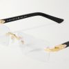 Signature C Rimless Rectangular-Frame Gold-Tone and Acetate Sunglasses - CU Signature C Rimless Rectangular-Frame Gold-Tone and Acetate Sunglasses - CU