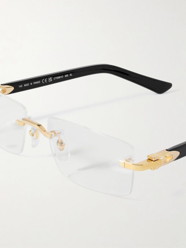 Signature C Rimless Rectangular-Frame Gold-Tone and Acetate Sunglasses - CU Signature C Rimless Rectangular-Frame Gold-Tone and Acetate Sunglasses - CU