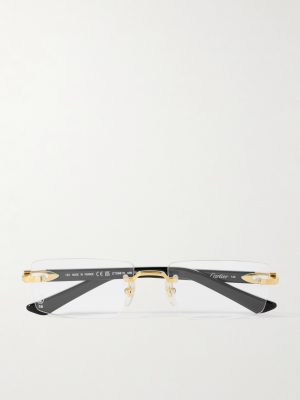 Signature C Rimless Rectangular-Frame Gold-Tone and Acetate Sunglasses