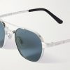 Santos de Cartier Aviator-Style Silver-Tone Sunglasses - CU