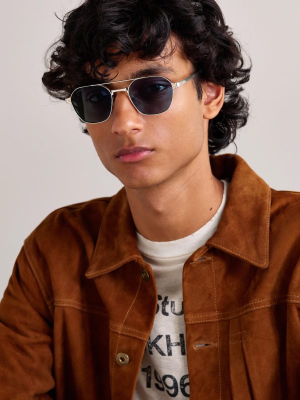 Santos de Cartier Aviator-Style Silver-Tone Sunglasses - OU