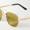 Santos de Cartier Aviator-Style Gold-Tone Sunglasses - CU Santos de Cartier Aviator-Style Gold-Tone Sunglasses - CU