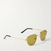 Santos de Cartier Aviator-Style Gold-Tone Sunglasses - FR Santos de Cartier Aviator-Style Gold-Tone Sunglasses - FR