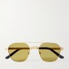 Santos de Cartier Aviator-Style Gold-Tone Sunglasses Santos de Cartier Aviator-Style Gold-Tone Sunglasses