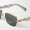 Première De Cartier D-Frame Recycled-Acetate and Gold-Tone Sunglasses - CU Première De Cartier D-Frame Recycled-Acetate and Gold-Tone Sunglasses - CU