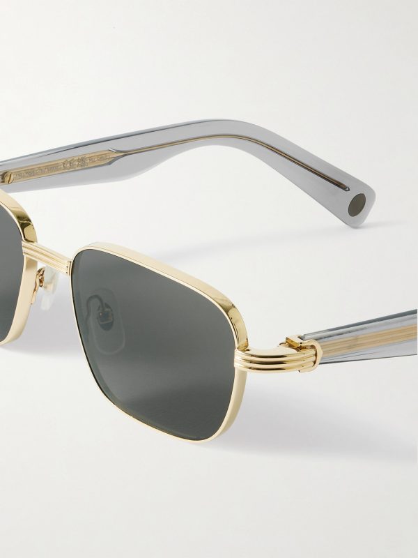Première De Cartier D-Frame Recycled-Acetate and Gold-Tone Sunglasses - CU Première De Cartier D-Frame Recycled-Acetate and Gold-Tone Sunglasses - CU