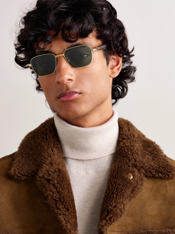 Première De Cartier D-Frame Recycled-Acetate and Gold-Tone Sunglasses - OU Première De Cartier D-Frame Recycled-Acetate and Gold-Tone Sunglasses - OU