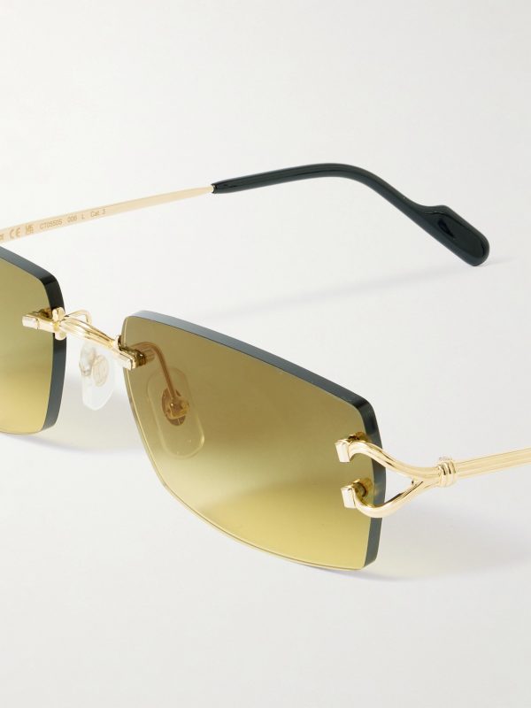 Signature Square-Frame Rimless Gold-Tone Sunglasses - CU Signature Square-Frame Rimless Gold-Tone Sunglasses - CU