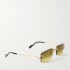 Signature Square-Frame Rimless Gold-Tone Sunglasses - FR Signature Square-Frame Rimless Gold-Tone Sunglasses - FR