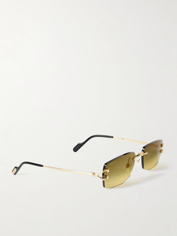 Signature Square-Frame Rimless Gold-Tone Sunglasses - FR Signature Square-Frame Rimless Gold-Tone Sunglasses - FR