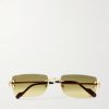 Signature Square-Frame Rimless Gold-Tone Sunglasses Signature Square-Frame Rimless Gold-Tone Sunglasses