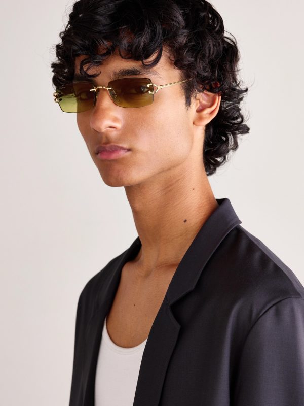 Signature Square-Frame Rimless Gold-Tone Sunglasses - OU Signature Square-Frame Rimless Gold-Tone Sunglasses - OU
