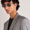 Signature Rectangular-Frame Rimless Acetate and Gold-Tone Sunglasses - OU Signature Rectangular-Frame Rimless Acetate and Gold-Tone Sunglasses - OU
