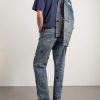 + Chito Savage Appliquéd Distressed Straight-Leg Jeans - BK