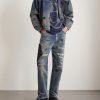 + Chito Savage Appliquéd Distressed Straight-Leg Jeans - OU