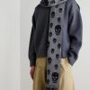 Fringed Intarsia-Knit Wool and Cashmere-Blend Scarf - OU Fringed Intarsia-Knit Wool and Cashmere-Blend Scarf - OU