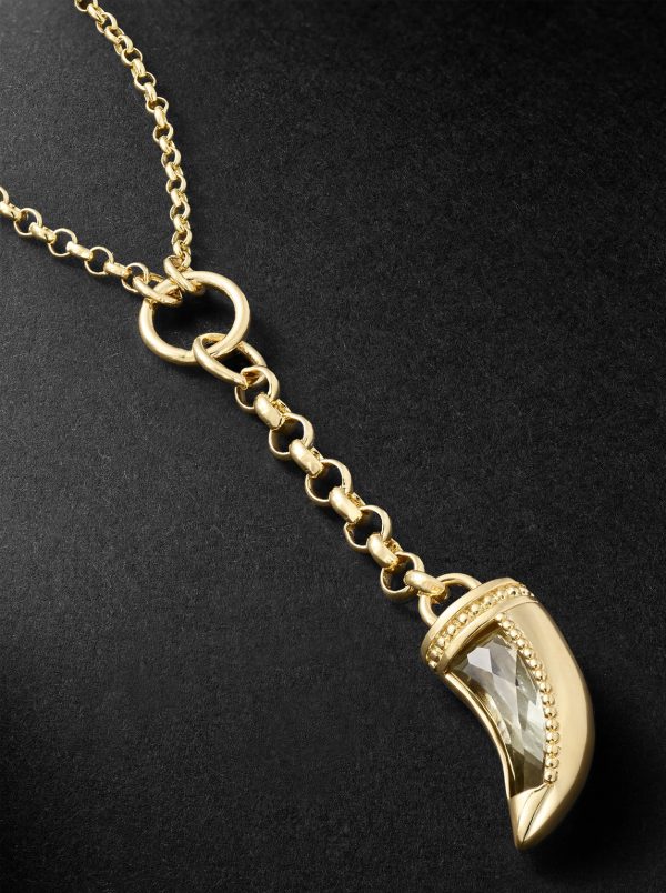 La Loba Claw Small 18-Karat Gold Prasiolite Pendant Necklace - CU